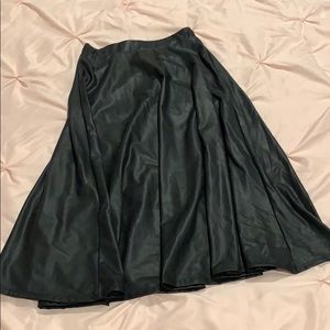 Black faux leather skirt